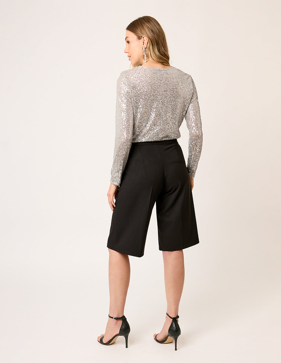 PANTALÓN CORTO STRETCH RECTO CON BOLSILLOS SAINT GERMAIN VISTA ESPALDA