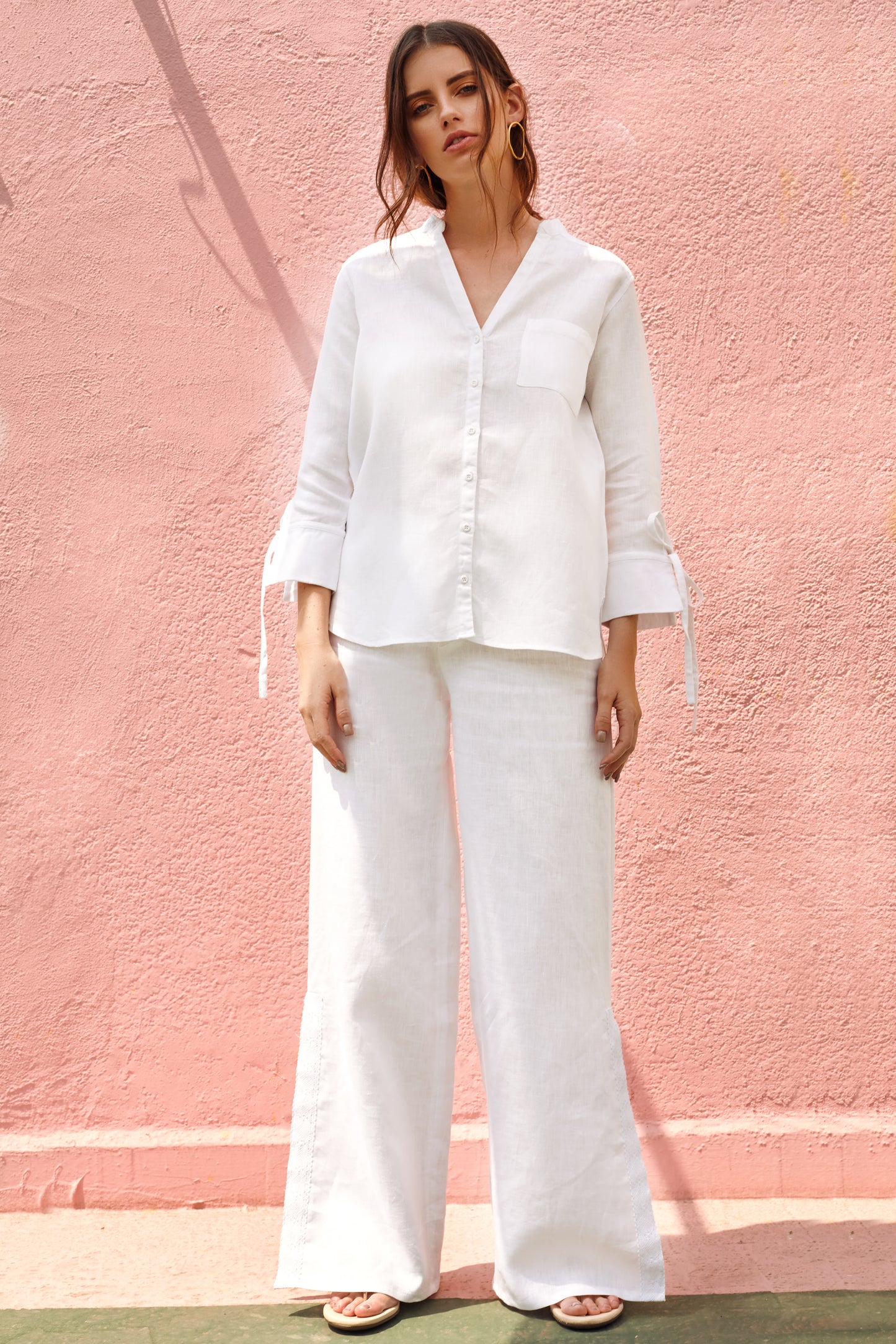 BLUSA CAMISERA BLANCA CASUAL PARA MUJER PALERMO