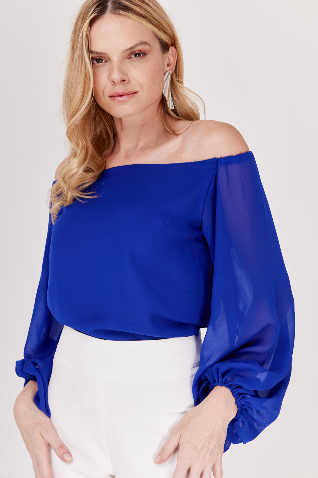 BLUSA STRAPLESS CASUAL MANGA LARGA