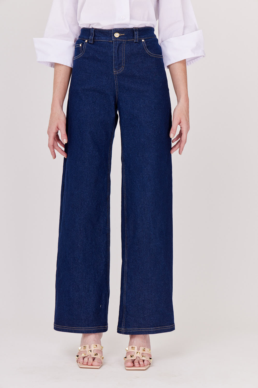 JEANS DE MEZCLILLA ACAMPANADOS PARA MUJER MODELO CASABLANCA