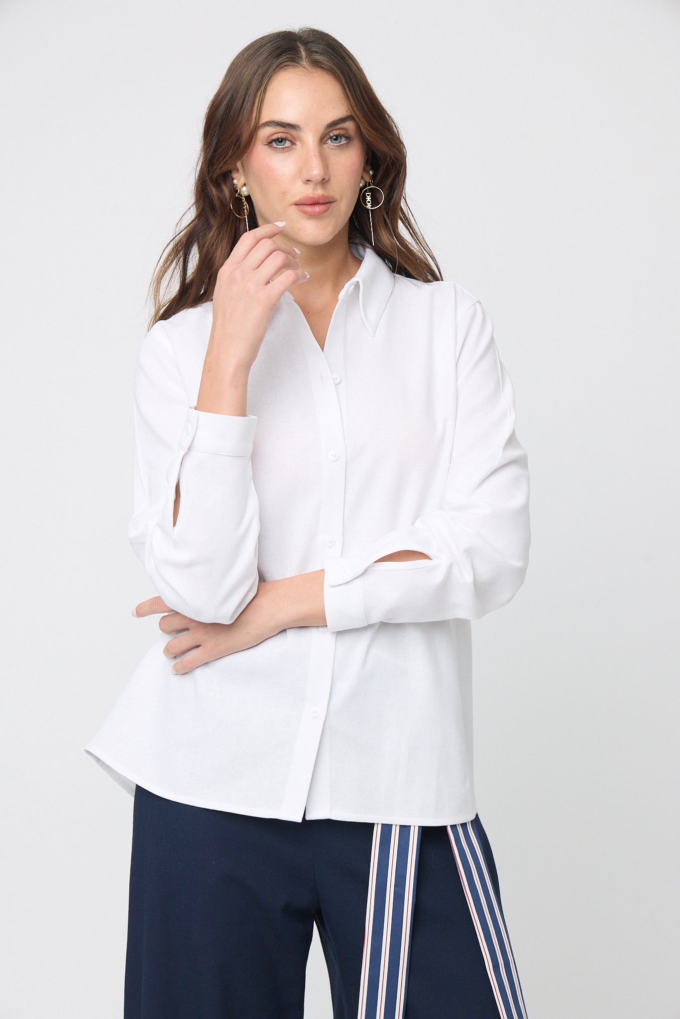 BLUSA CASUAL CAMISERA DE LINO