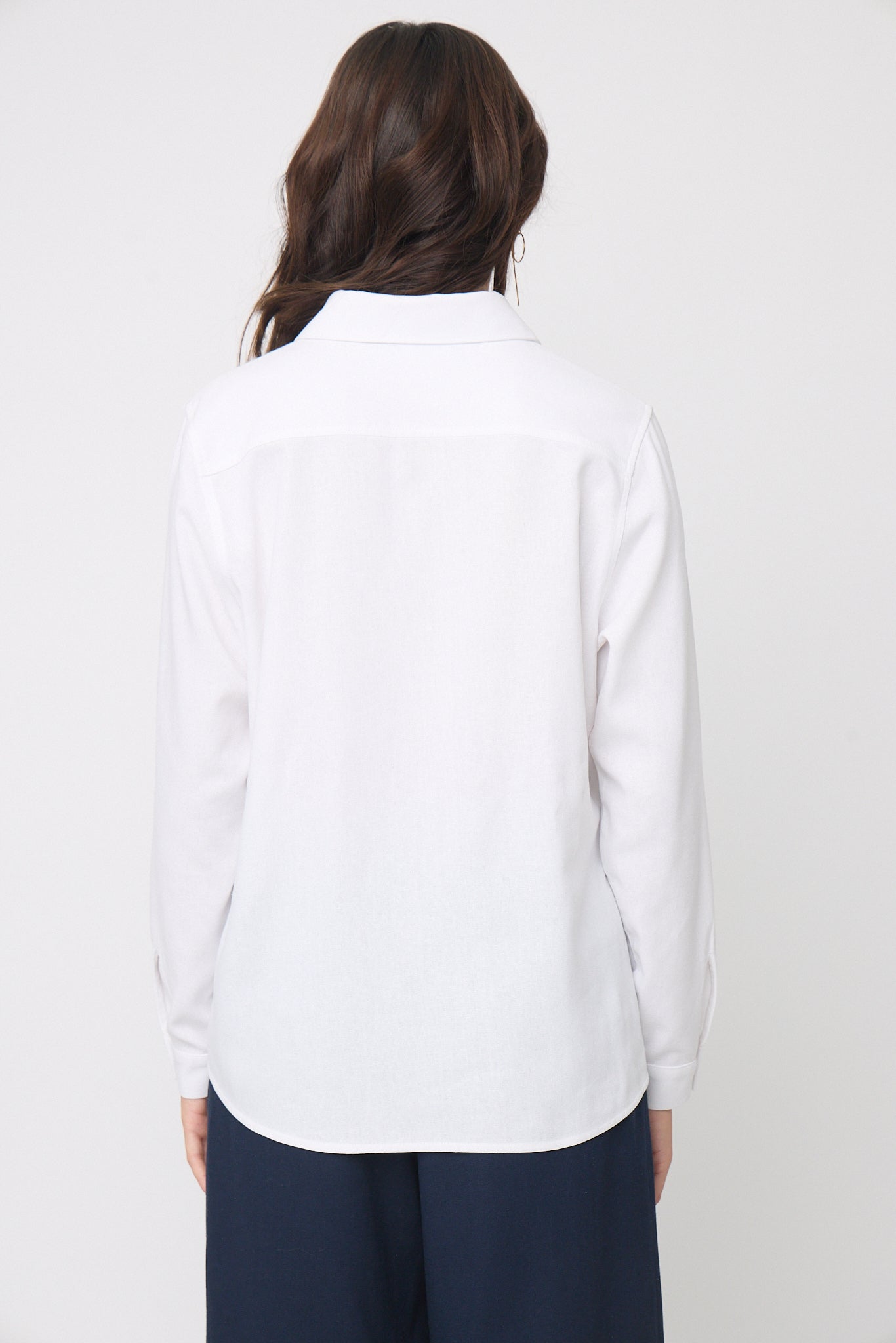 BLUSA CASUAL CAMISERA BLANCA MANGA LARGA