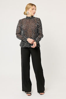 BLUSA CEREMONIA FORMAL CASUAL MANGA LARGA Y PUÑO