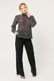 BLUSA FORMAL CASUAL CUELLO ALTO MANGAA LARGA