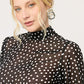 BLUSA NEGRA DE LUNARES FORMAL CASUAL OFICINA