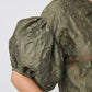 BLUSA MANGA GLOBO CON BROCADO AL TONO