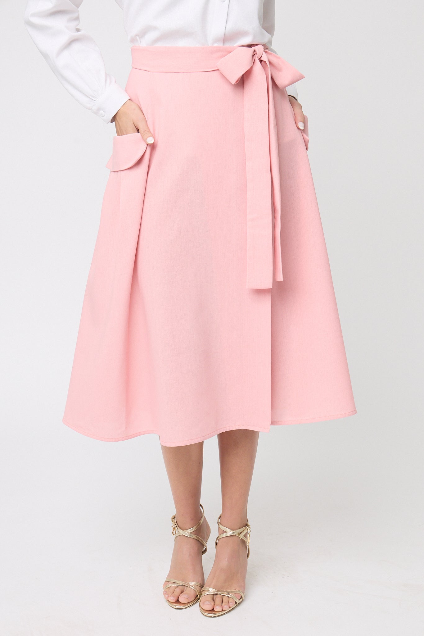 FALDA DE LINO LARGO MIDI