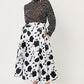 FALDA ESTAMPADA BLANCO CON NEGRO