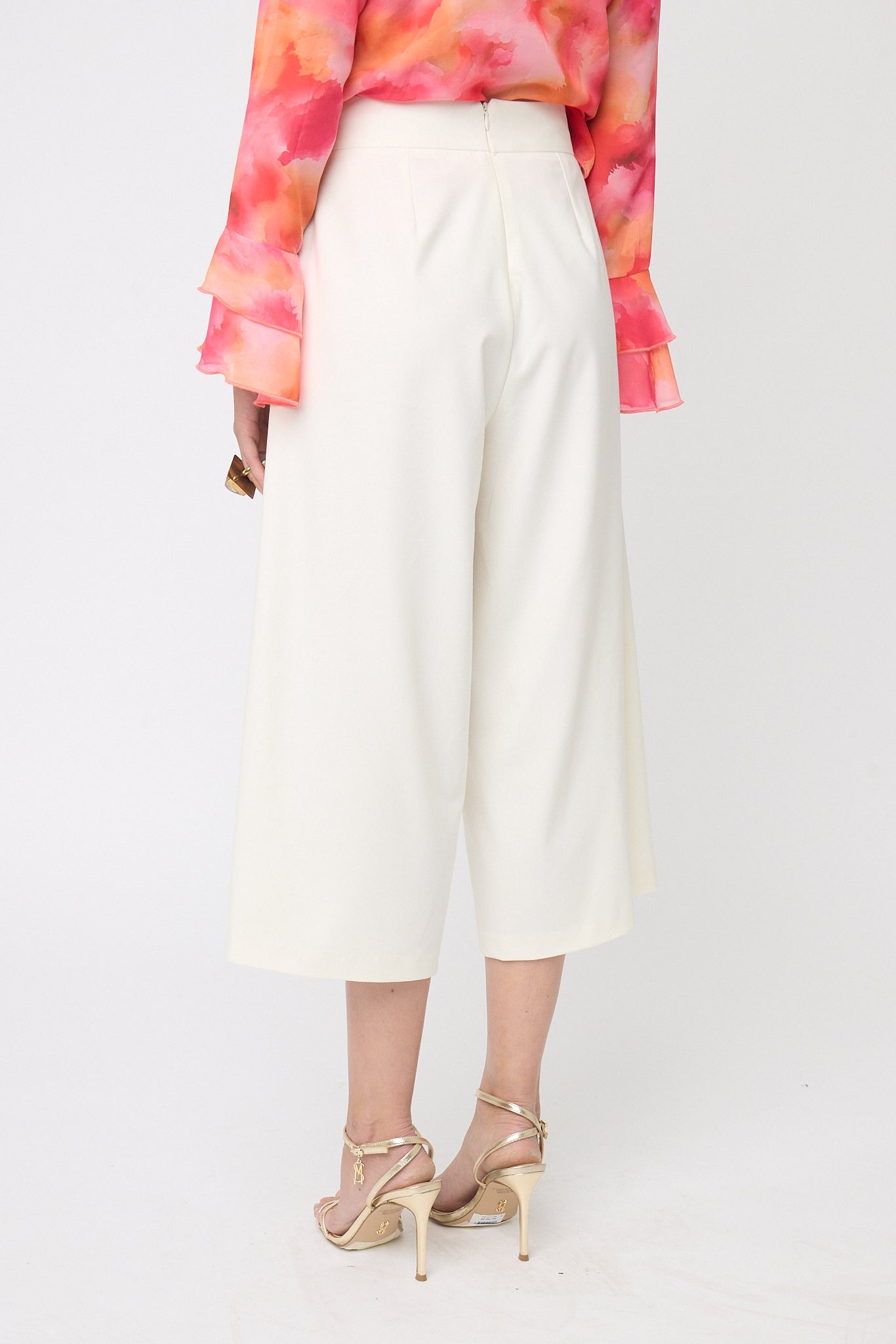 FALDA PANTALÓN CASUAL FORMAL LARGO MIDI CON CIERRE TRASERO COLOR HUESO