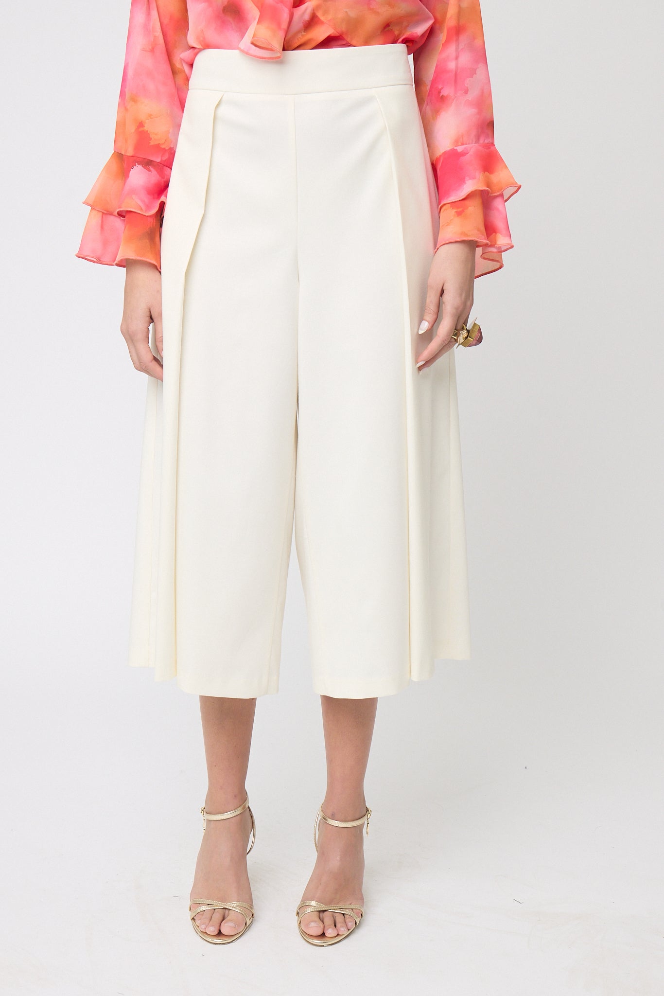 FALDA PANTALÓN COLOR HUESO LARGO MIDI FORMAL