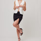 FALDA NEGRA FORMAL MINI BARROCA