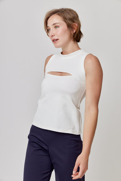 TOP BÁSICO BLANCO SIN MANGAS MUJER EIFFEL