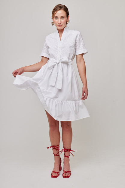 VESTIDO BLANCO CASUAL CORTO PARA MUJER