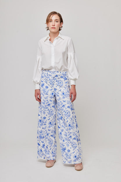 PANTALON RECTO DE FLORES