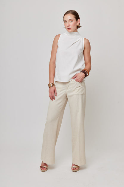 BLUSA BLANCA SIN MANGAS PARA MUJER MAGRITE