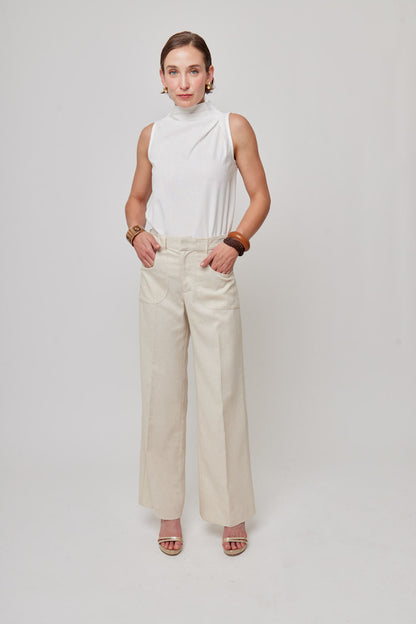 PANTALON DE LINO BEIGE