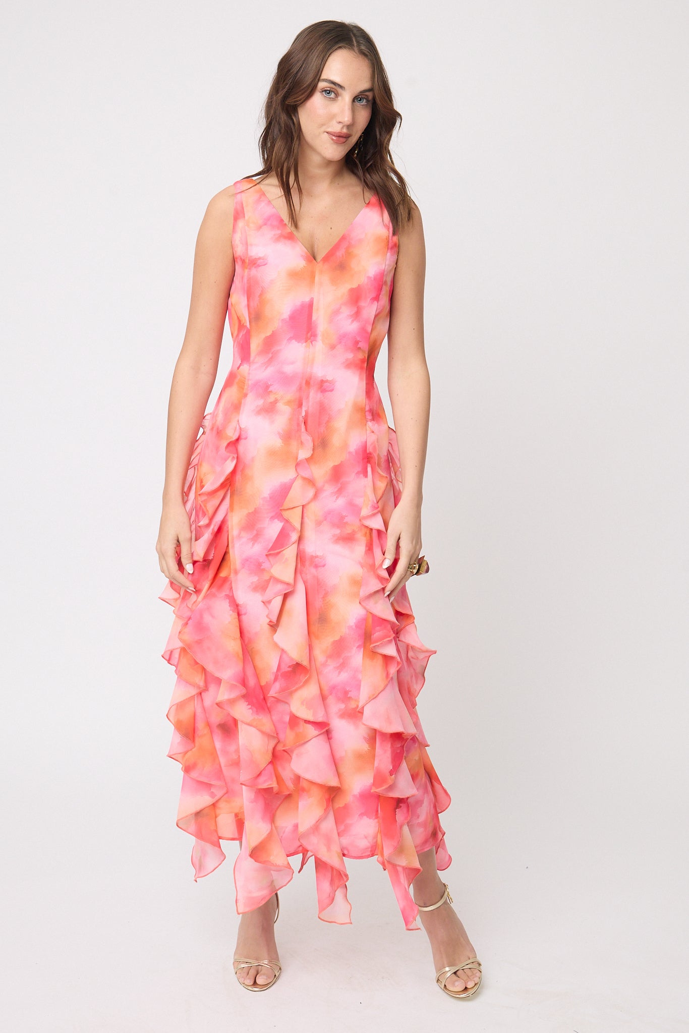 VESTIDO DE GASA ESTAMPADO