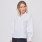 BLUSA BLANCA MANGA LARGA PARA MUJER