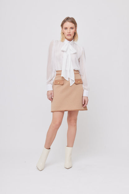 FALDA COLOR CAMEL MINI PARA MUJER PATOU