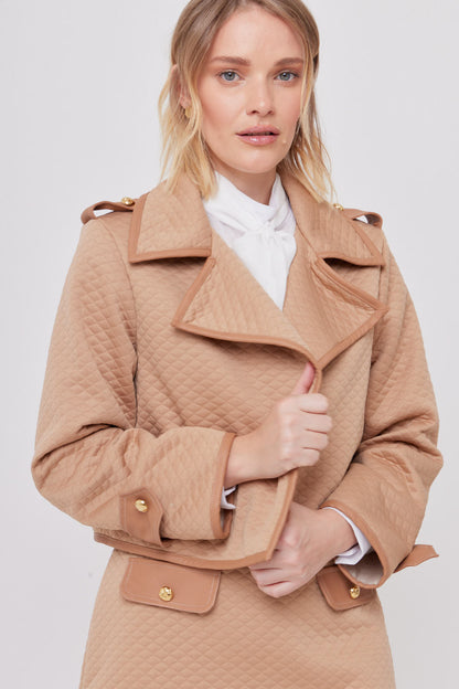 CHAQUETA COLOR CAMEL PARA MUJER