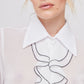 BLUSA BLANCA FORMAL MANGA LARGA PARA MUJER COCO