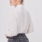 BLUSA BLANCA FORMAL MANGA LARGA PARA MUJER COCO