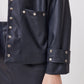 CHAQUETA NEGRA DE VINIPIEL CASUAL PARA MUJER MARÉ