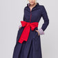 VESTIDO DE FIESTA AZUL MARINO MIDI PARA MUJER PIERRE