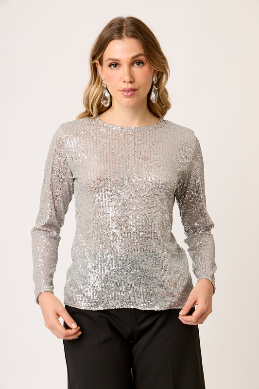 BLUSA MANGA LARGA DE LENTEJUELAS SAINT GERMAIN
