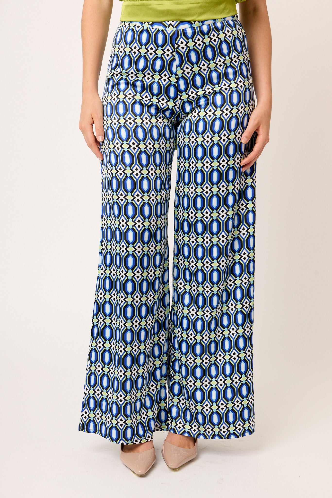 PANTALÓN SATINADO ESTAMPADO CORTE RECTO ORANGERIE