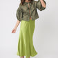 FALDA SATINADA CASUAL LARGO MIDI LIMONE