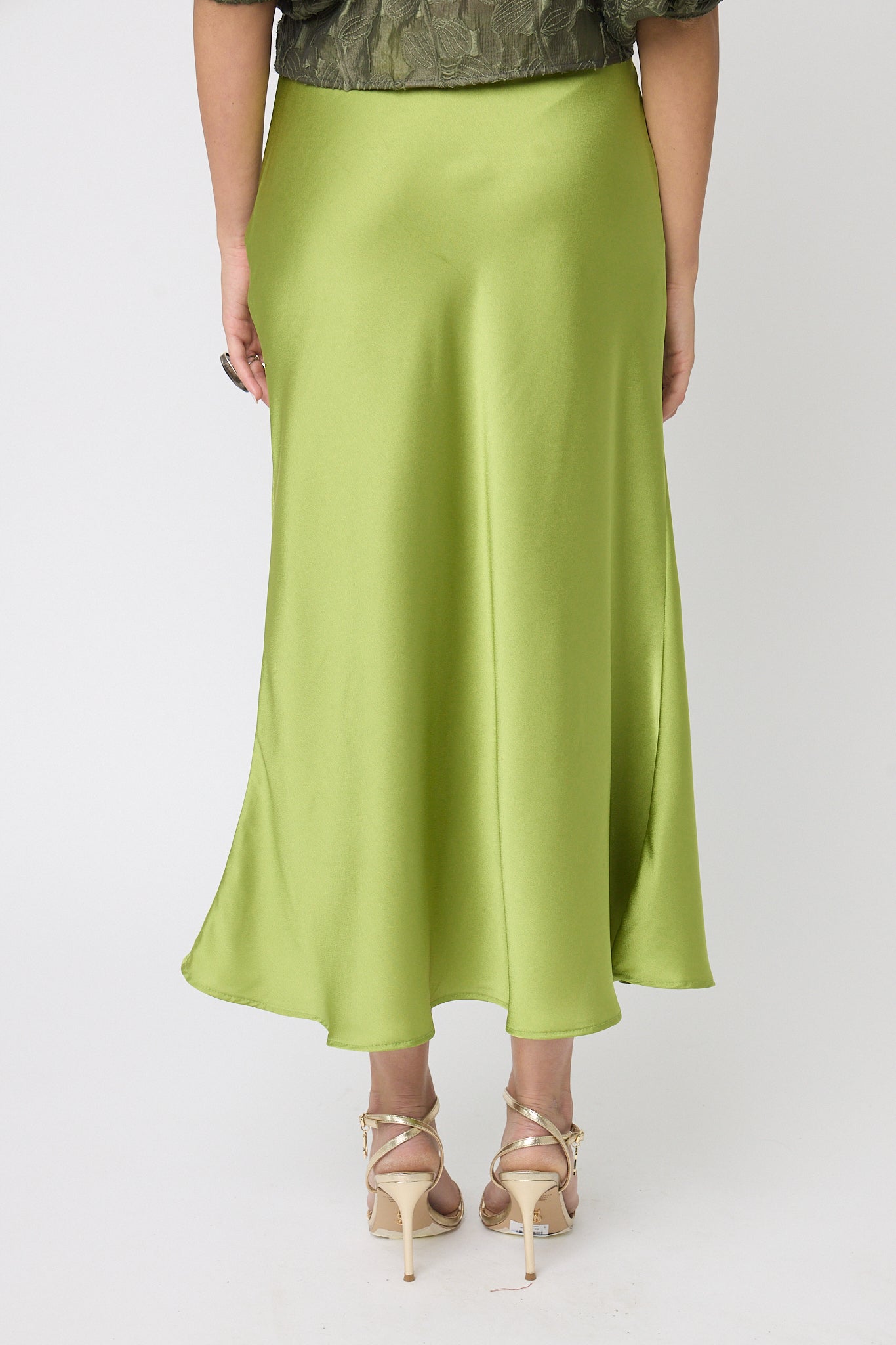 FALDA SATINADA CASUAL LARGO MIDI LIMONE