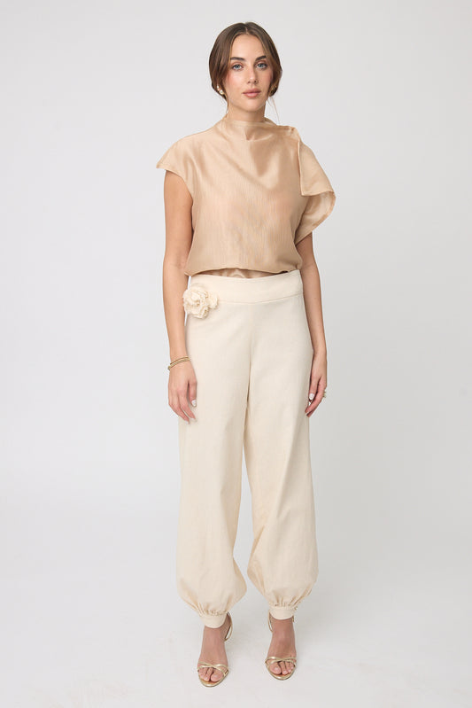 PANTALÓN DE MUJER CASUAL DE LINO BOMBACHO TETUÁN.