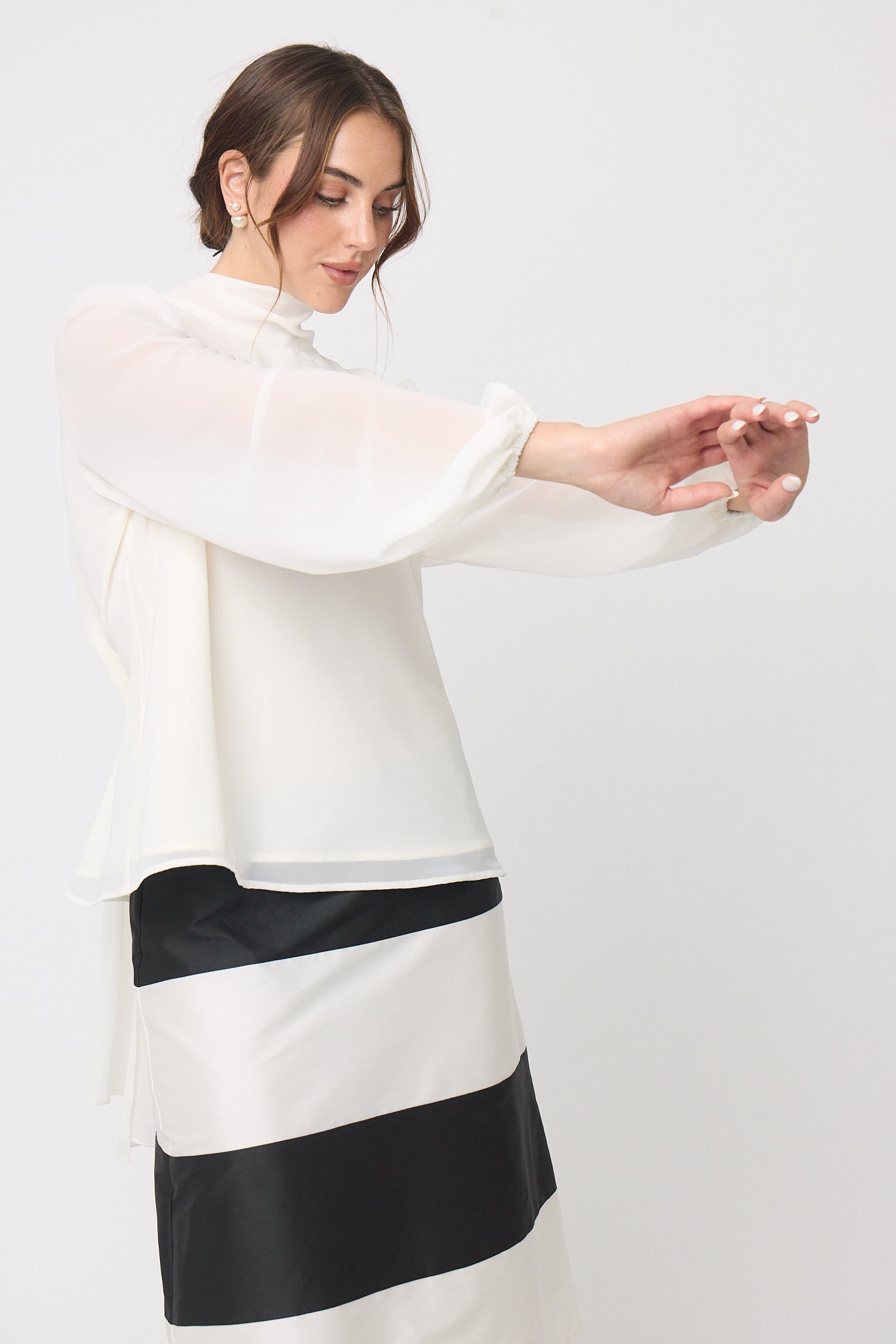 BLUSA DE GASA FORMAL MANGA LARGA DUBROVNIK