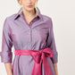 VESTIDO  CAMISERO FORMAL FIESTA ELEGANTE LARGO MIDI CON CINTURÓN BATH