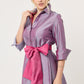 VESTIDO  CAMISERO FORMAL FIESTA ELEGANTE LARGO MIDI CON CINTURÓN BATH