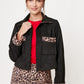 CHAQUETA NEGRA CASUAL PARA MUJER