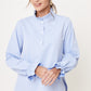 BLUSA CASUAL AZUL MANGA LARGA MUJER