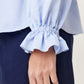 BLUSA CASUAL AZUL MANGA LARGA MUJER SORTAIS