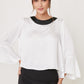 BLUSA BLANCA MANGA 3/4 PARA MUJER