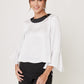 BLUSA BLANCA MANGA 3/4 PARA MUJER