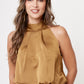 BLUSA SATINADA SIN MANGA PARA MUJER