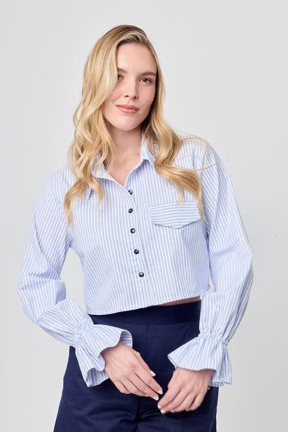 BLUSA CAMISERA MANGA LARGA MUJER