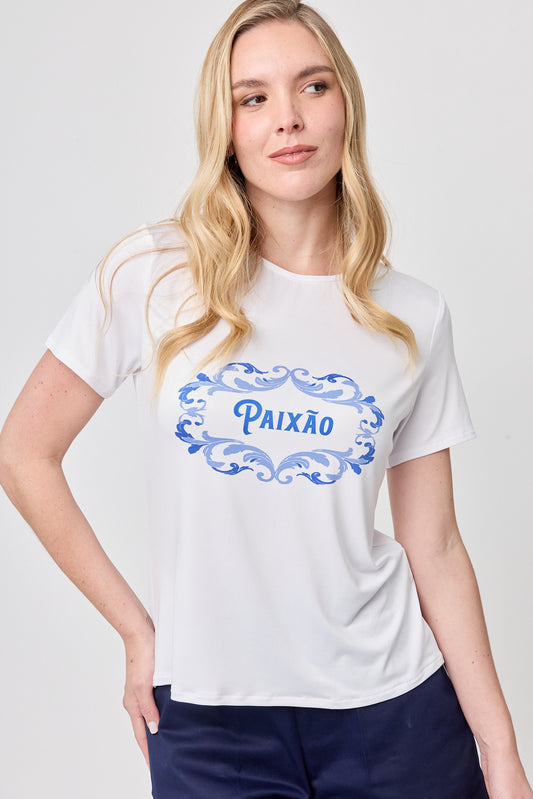T-SHIRT MANGA CORTA BLANCA PARA MUJER