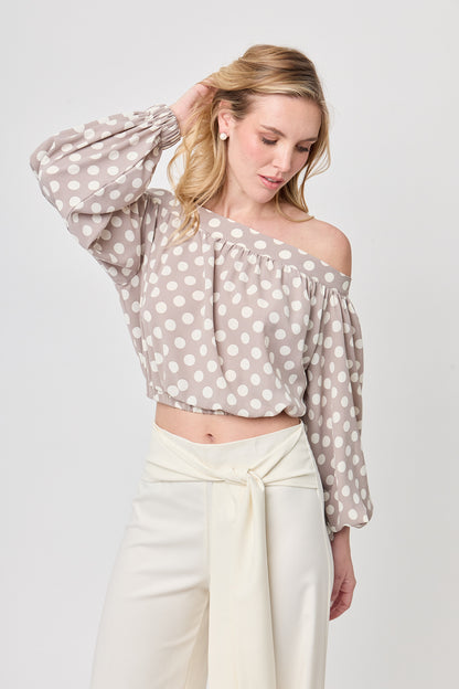 BLUSA STRAPLESS MANGA LARGA