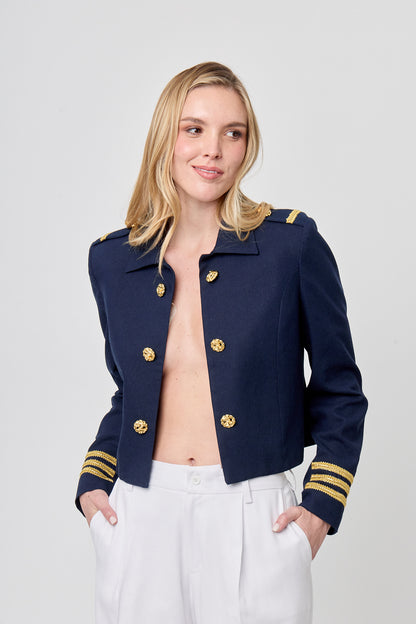 CHAQUETA FORMAL AZUL MUJER