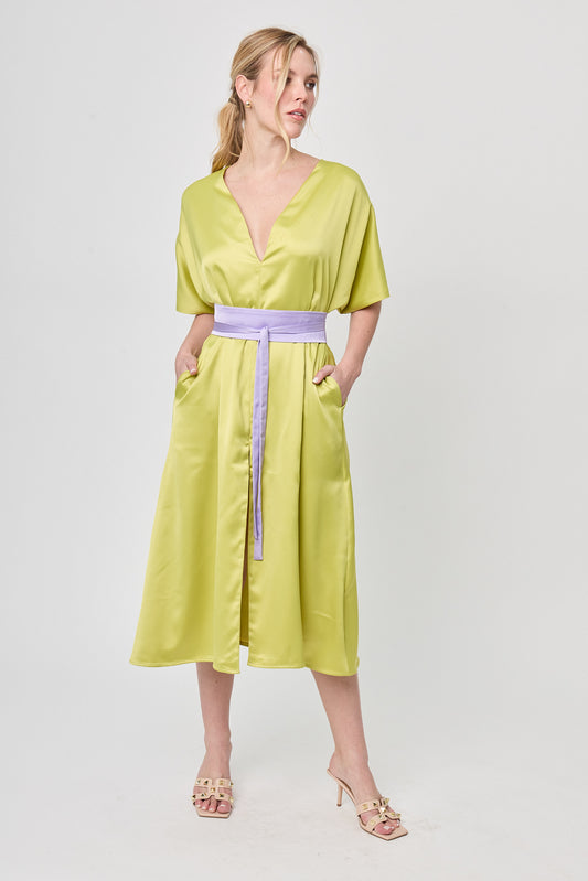 VESTIDO VERDE MIDI PARA MUJER