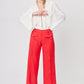 PANTALON ROJO DE VESTIR RELAJADO PARA MUJER