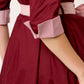VESTIDO CASUAL CAMISERO DE ALGODÓN CON FALDA TABLEADA Y CINTURÓN SORBONA
