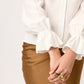 BLUSA CAMISERA CON ESCOTE BARDOT  Y BOTONES MANGA LARGA SORBONA